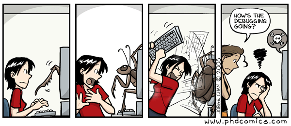 How's the debugging going? by www.phdcomics.com
