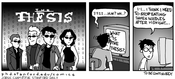 What is... the Thesis? Loaned from Piled Higher and Deeper. Please visit www.phdcomics.com